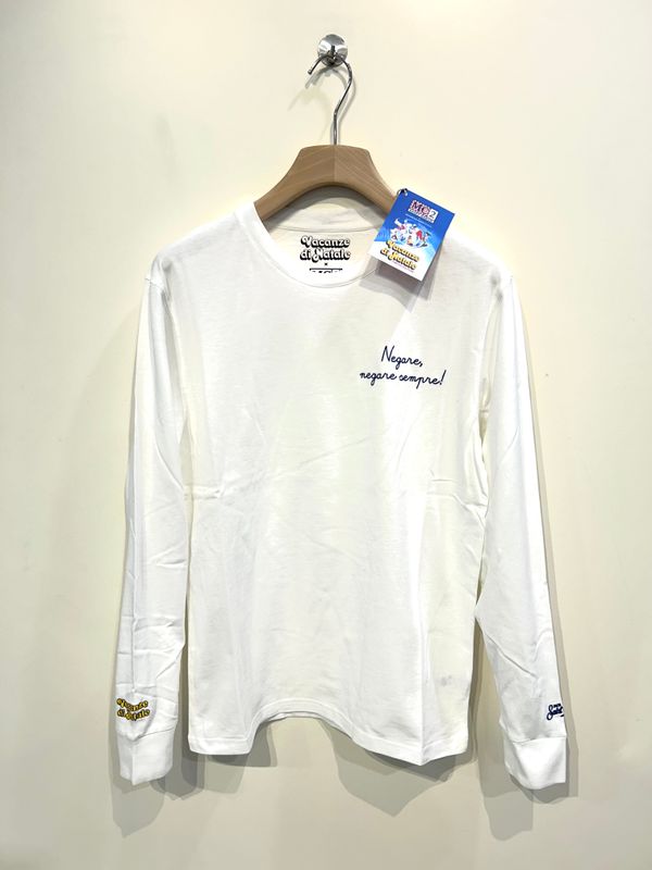 Tshirt manica lunga in cotone organico “ Negare, negare sempre ! “ Col. Latte