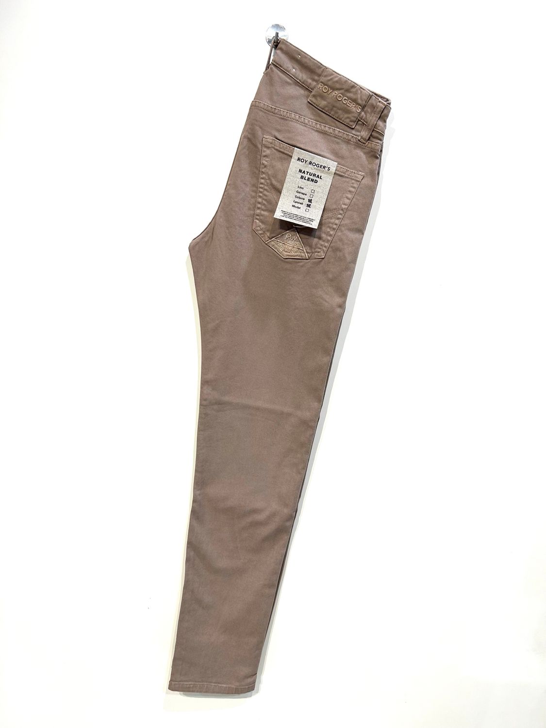 Pantajeans 5 tasche in soft Bull di cotone e lyocel elasticizzato. Col. Beige