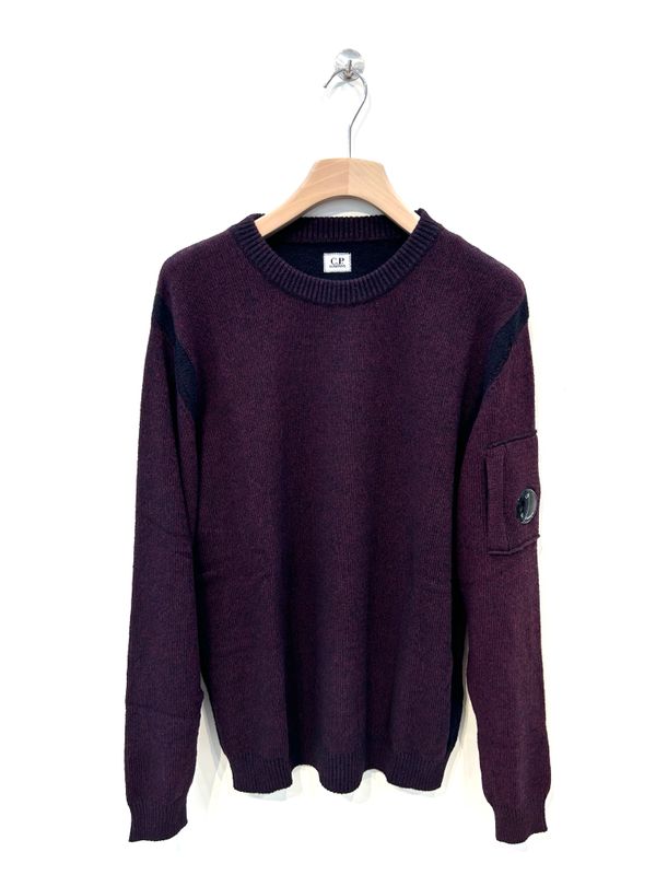 Maglia girocollo in Lambswool vanise’ . Col. Melanzana