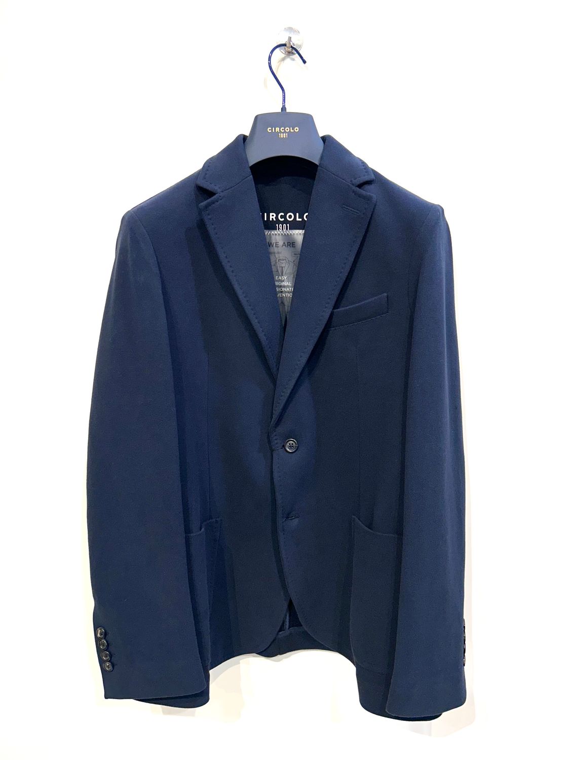 Giacca felpa in cotone ( cachemire Touch ) . Col. Navy