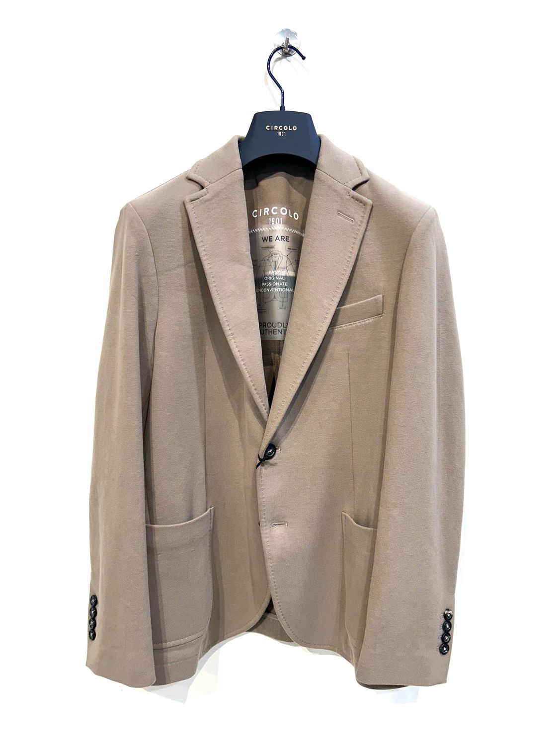 Giacca felpa in cotone ed elastam ( cachemire Touch ) . Col. Corda