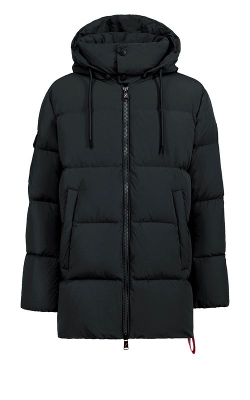 Parka 3/4 in piuma d&#39;oca. Col. Nero