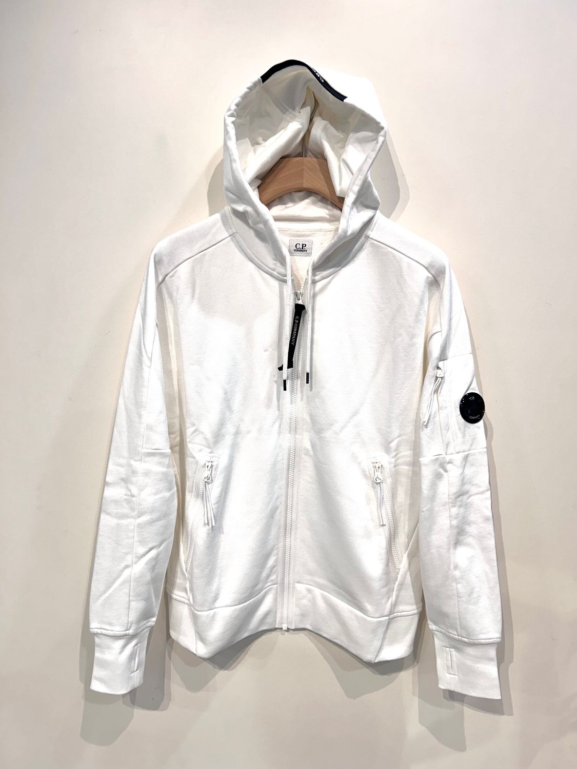 Felpa in cotone Diagonal Fleece con cappuccio full zip