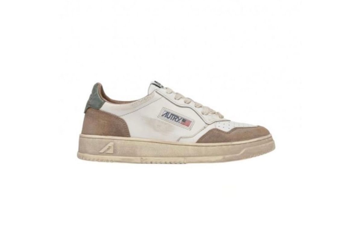 Sneaker Super Vintage in pelle e suede Limited Ed. Col. Bianco-Tortora PRIMAVERA ESTATE 2025