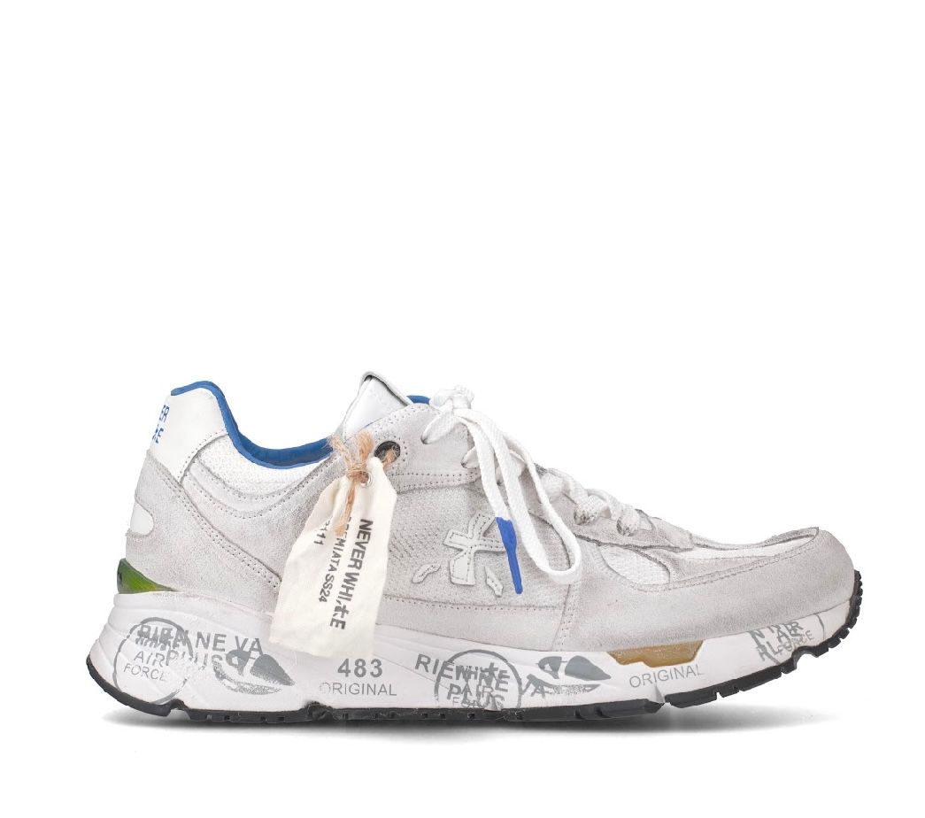 Sneaker suede e nylon effetto Vintage, LIMITED Ed. Col. Bianco