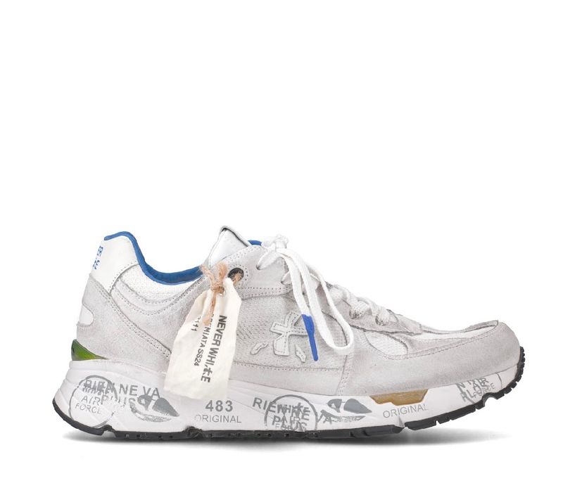 Sneaker suede e nylon effetto Vintage, LIMITED Ed. Col. Bianco