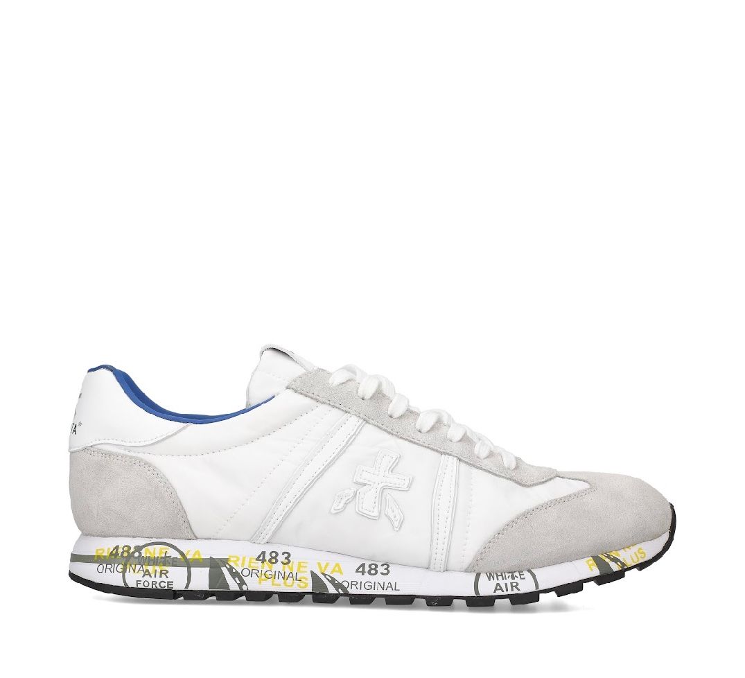 Sneaker suede e nylon. Col. Bianco