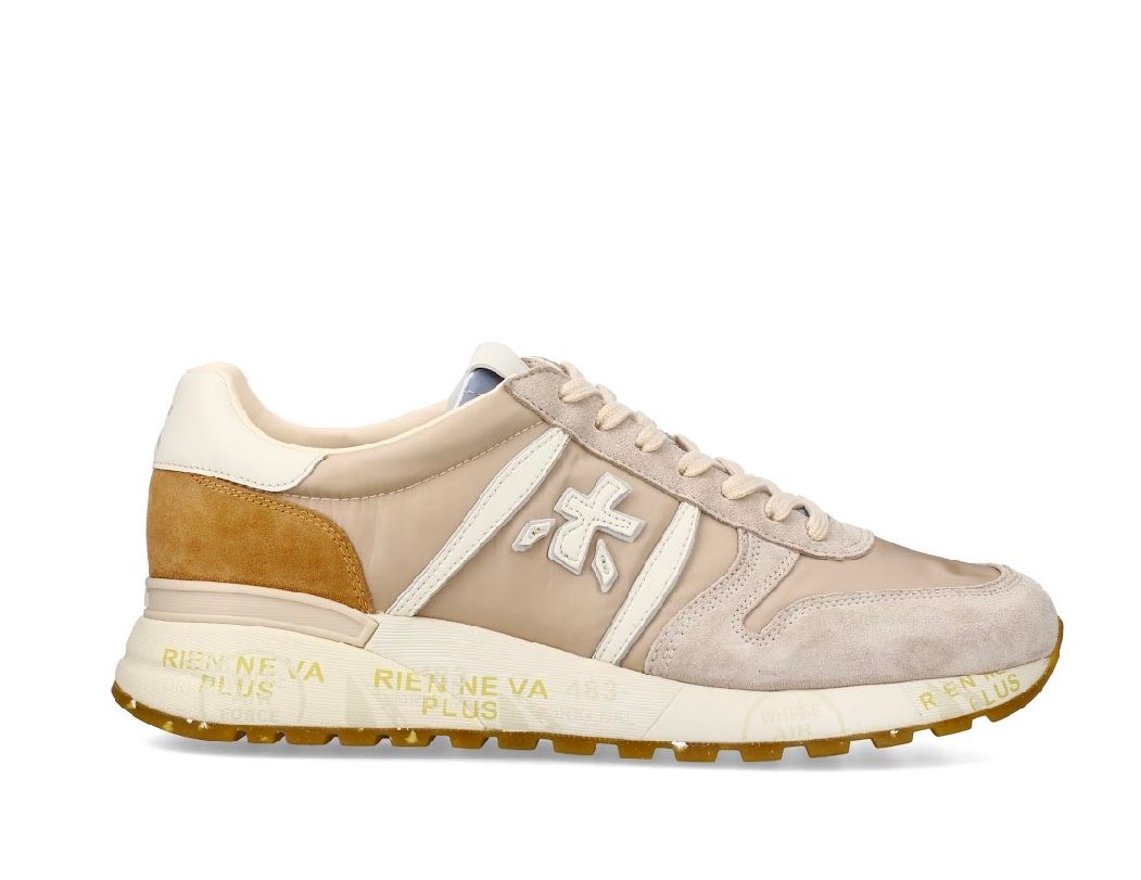 Sneaker suene e nylon . Col. Naturale / Ocra
