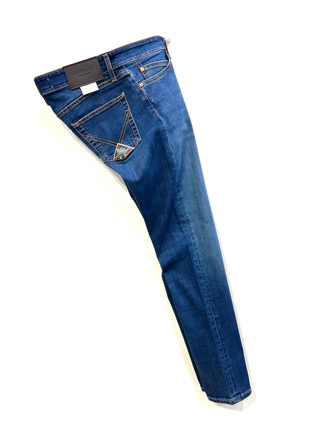 Jeans strech effetto vintage slim fit. Col. Bleu medio