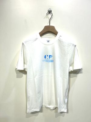 Tshirt in cotone stampa fronte e retro. Col. Latte / Azzurro