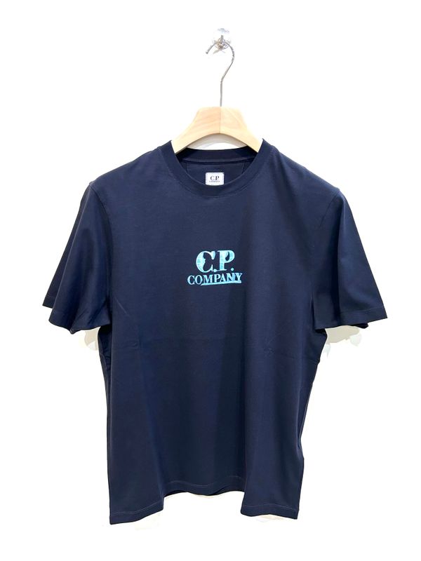 Tshirt in cotone stampa fronte e retro. Col. Bleu / Azzurro