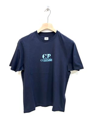 Tshirt in cotone stampa fronte e retro. Col. Bleu / Azzurro