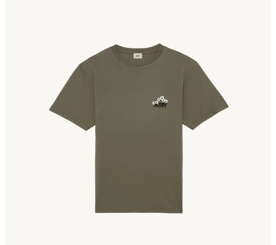 Tshirt in cotone stampa floreale . Col. Militare