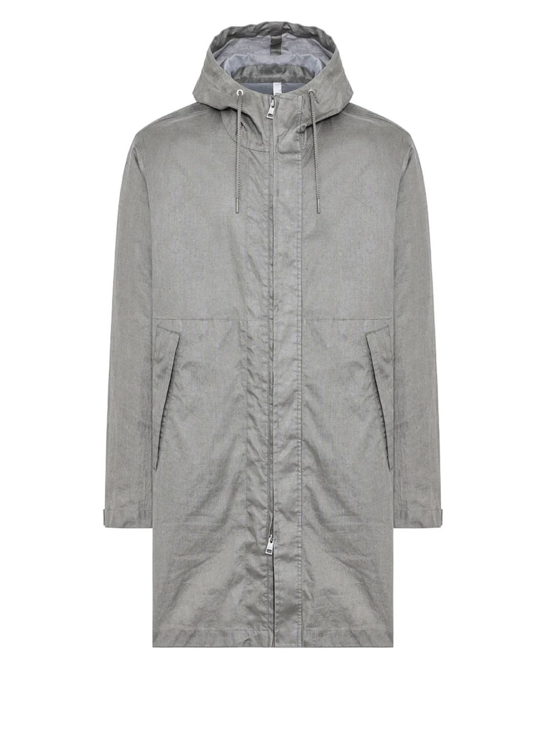 Parka con cappuccio in puro lino oversize. Col. Corda