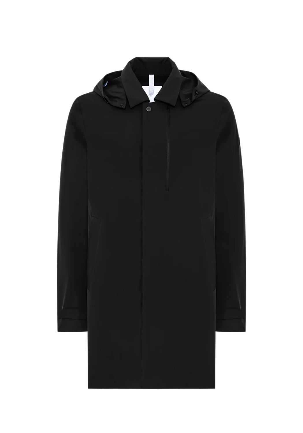 Parka con cappuccio staccabile in nylon bi strech. Col. Nero