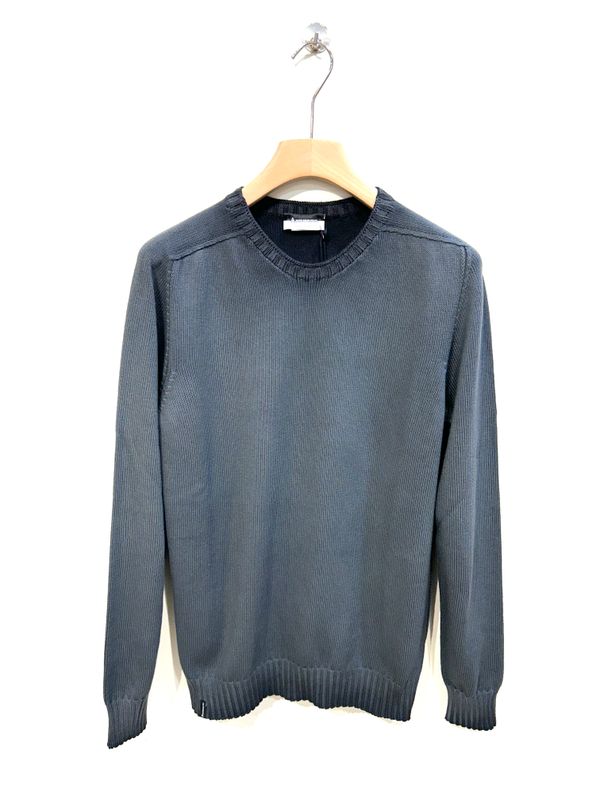 Maglia girocollo in cotone trattamento artigianale aerografo sfumato reversibile. Col. Ferro