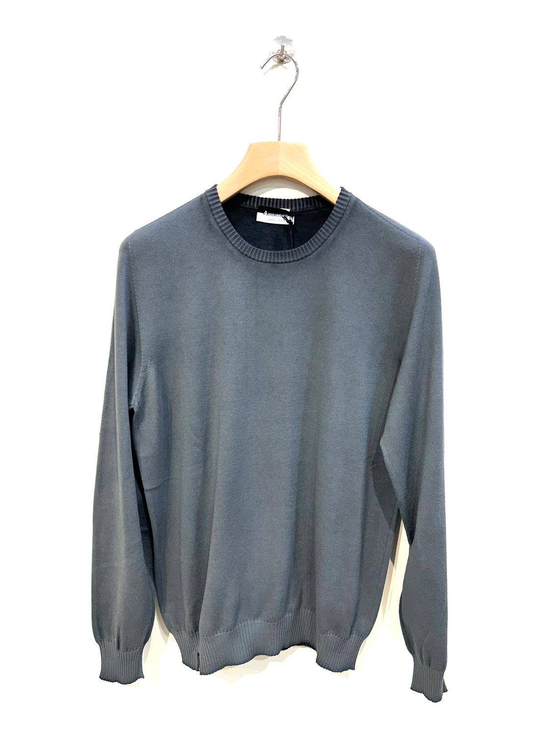 Maglia girocollo in cotone tratte,nato artigianale aerografo sfumata. Col. Ferro