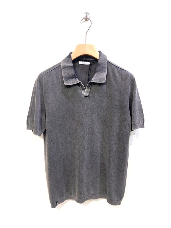Polo derby in crepe di cotone trattamento aerografo reversibile . Col. Ferro