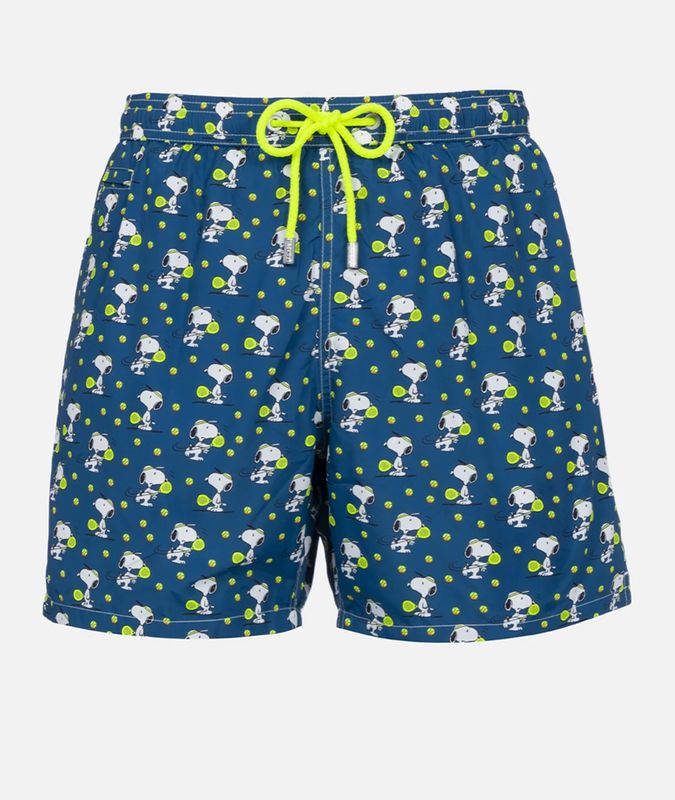 Boxer mare in nylon light stampato Padel. Col. Blue