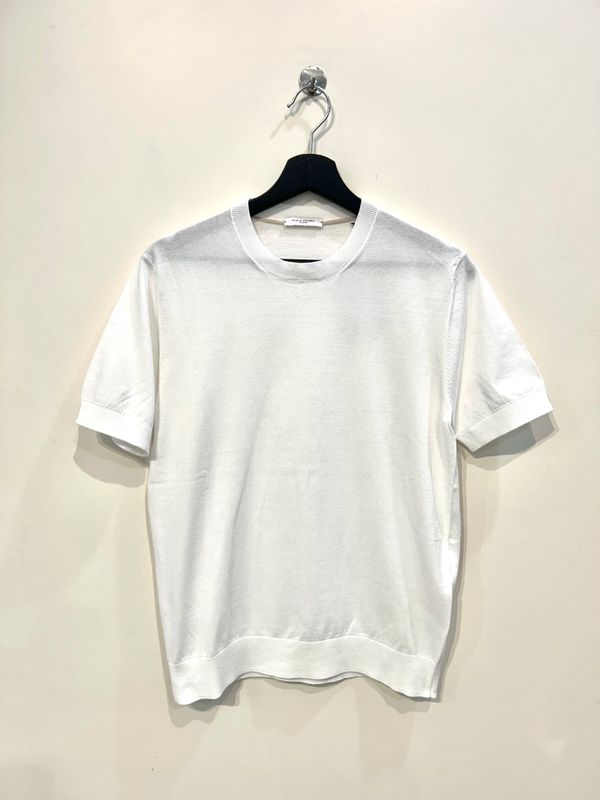 Tshirt in maglia calata in cotone. Col. Latte