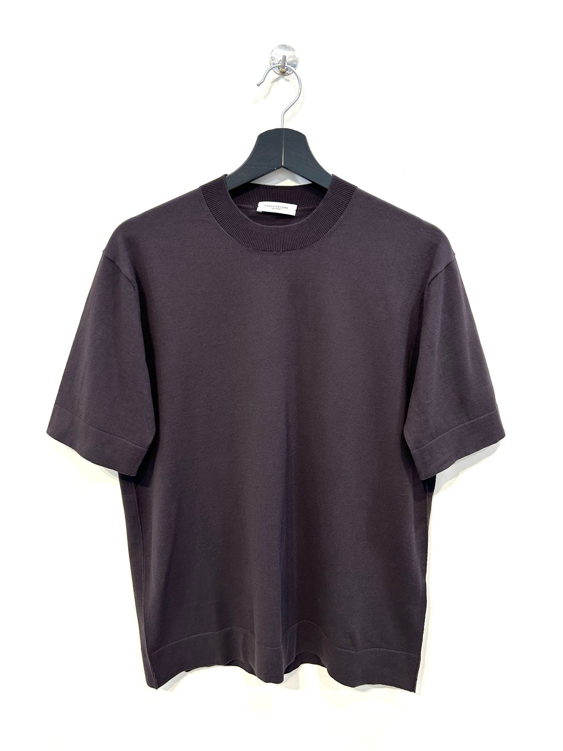 Tshirt in maglia calata in cotone over fit. Col. Cioccolato