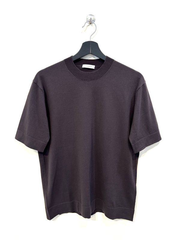Tshirt in maglia calata in cotone over fit. Col. Cioccolato