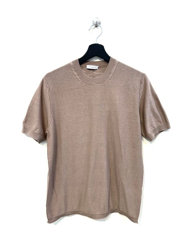 Tshirt in maglia in punto sable’ cotone operato. Col. Corda
