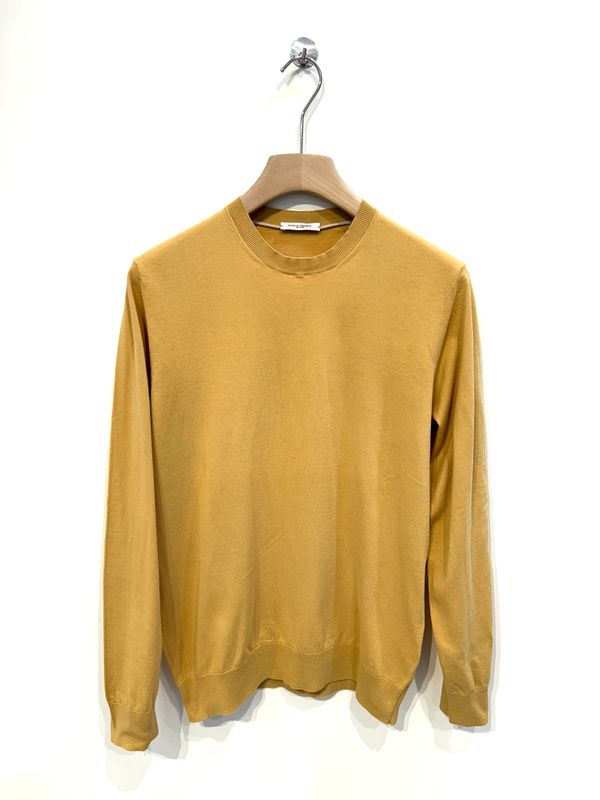 Maglia girocollo in cotone leggero finezza 16. Col. Ocra