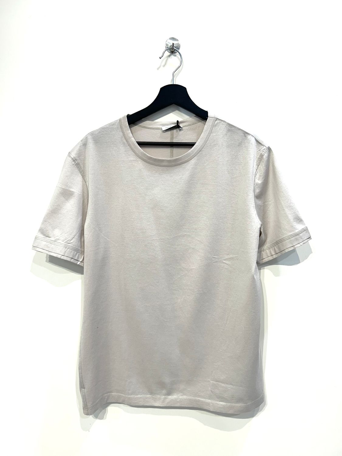 Tshirt in rasatello di cotone regular fit. Col. Naturale