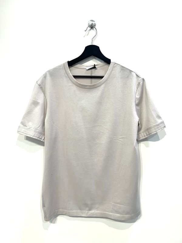 Tshirt in rasatello di cotone regular fit. Col. Naturale