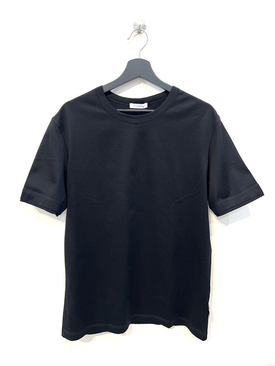 Tshirt in rasatello di cotone regular fit. Col. Nero
