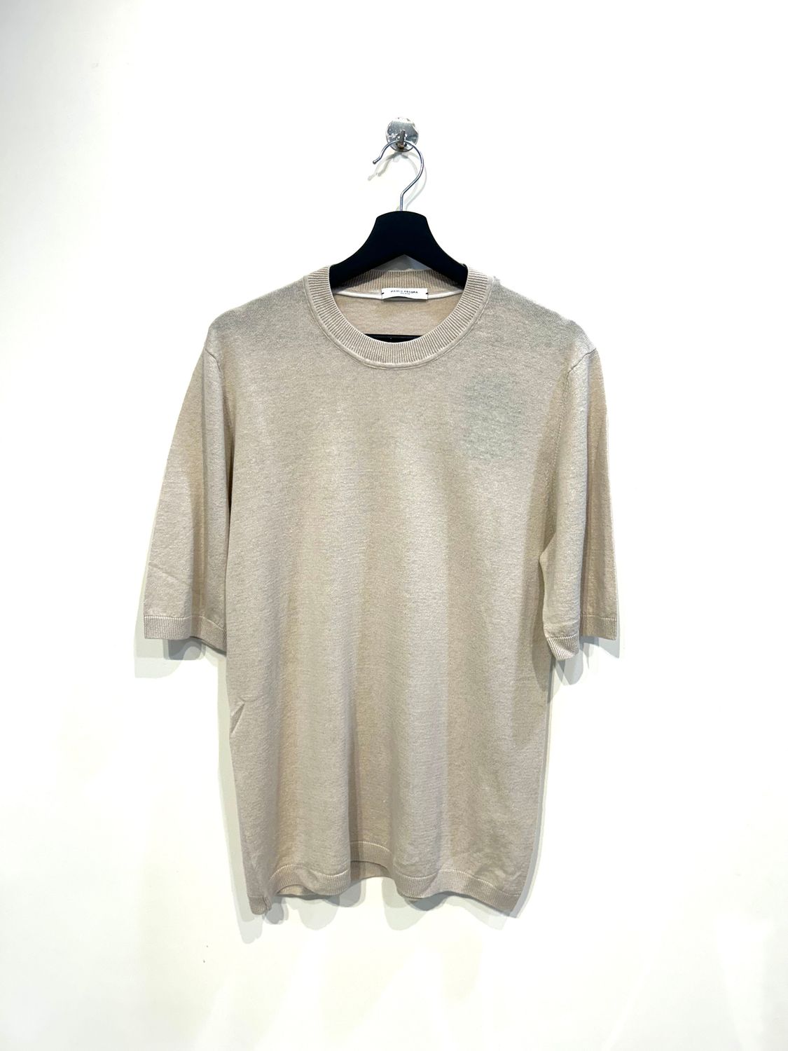 Tshirt in maglia calala in puro lino over fit. Col. Beige