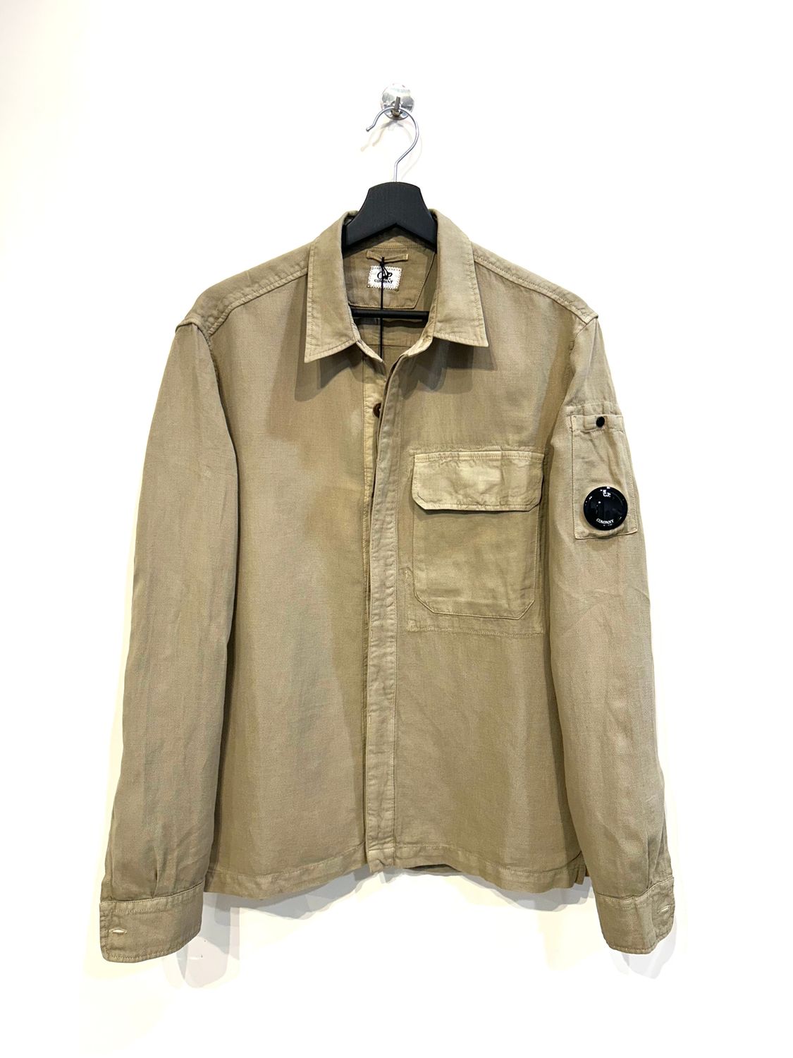 Giacca Camicia in cotone e Lino armaturato . Col. Cachi