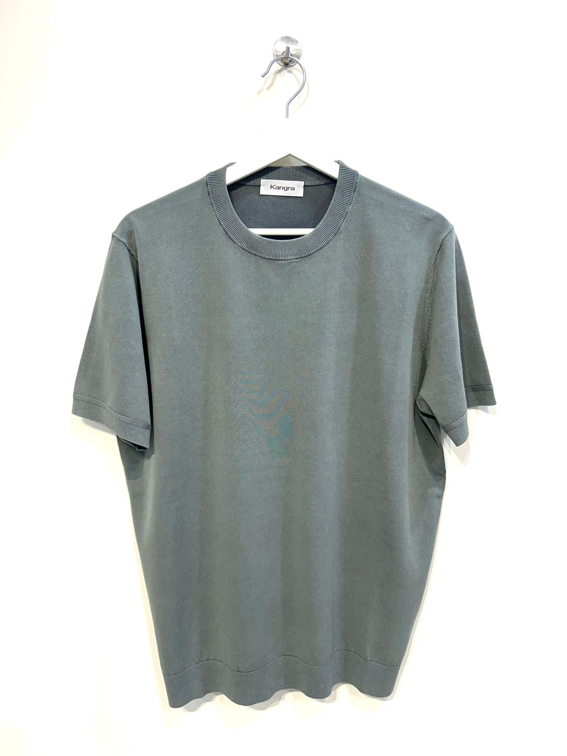 Tshirt calata in crepe di cotone tintura stone. Col. Salvia