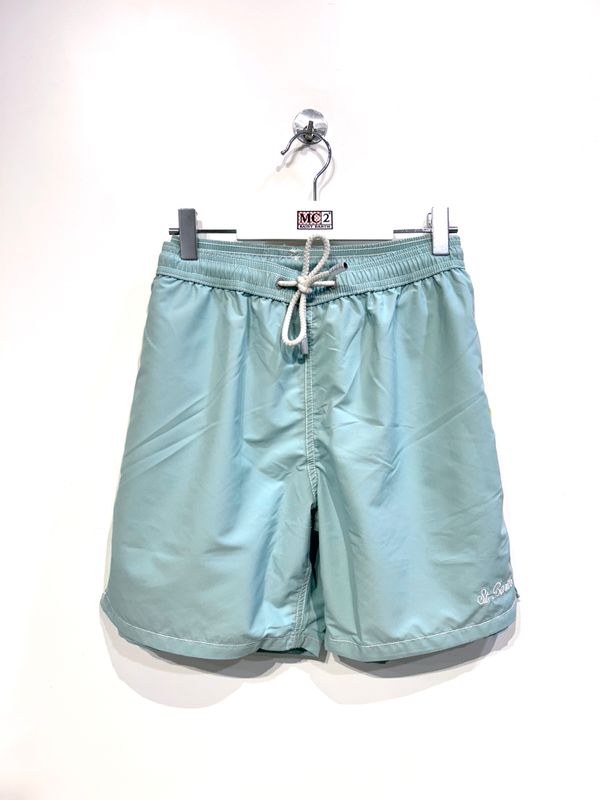 Boxer mare in nylon light tinta unita. Col. Acqua