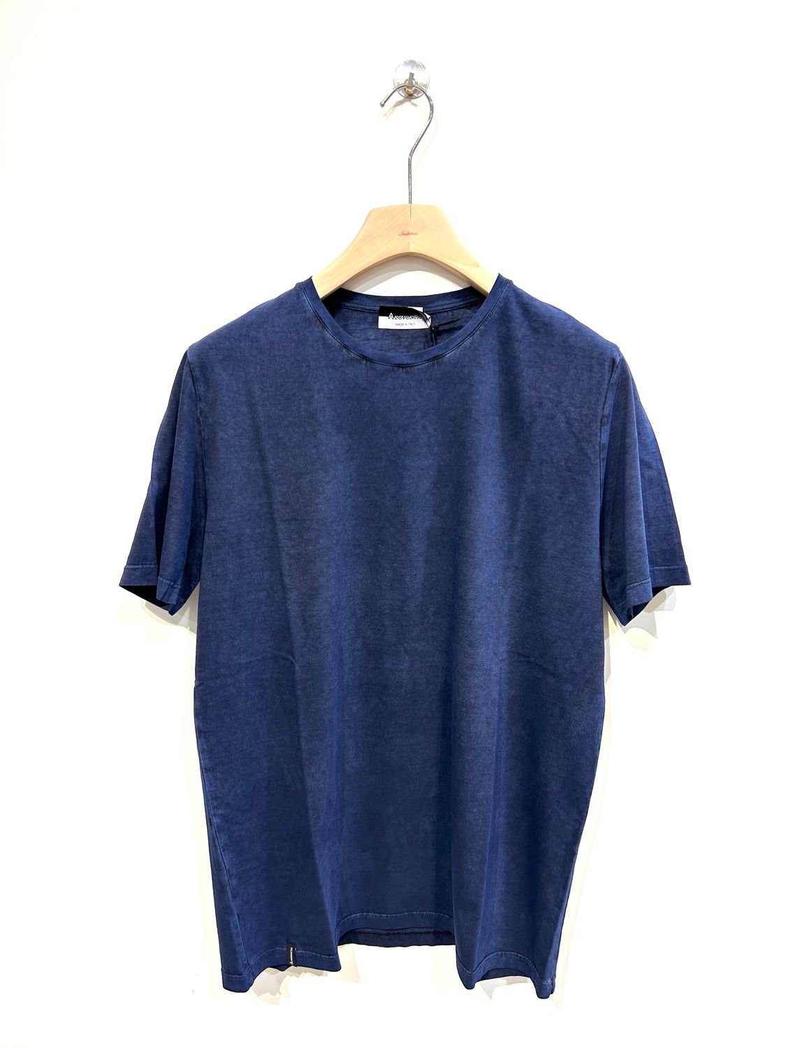 Tshirt in jersey di cotone trattamento artigianale aerografo. Col. Blu Navy