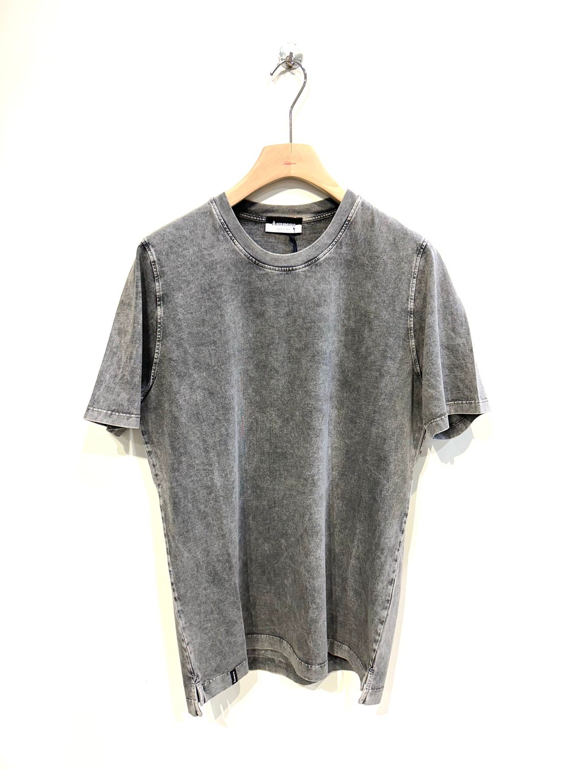 Tshirt in jersey di cotone trattamento artigianale aerografo, over fit. Col. Ferro