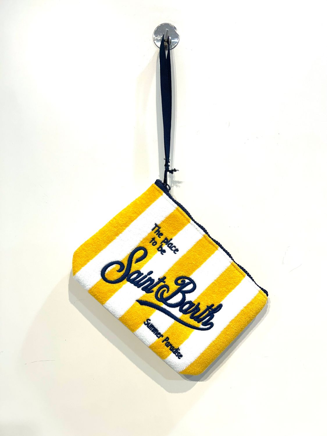Pochette in spugna rigata. Col. Bianco - Giallo