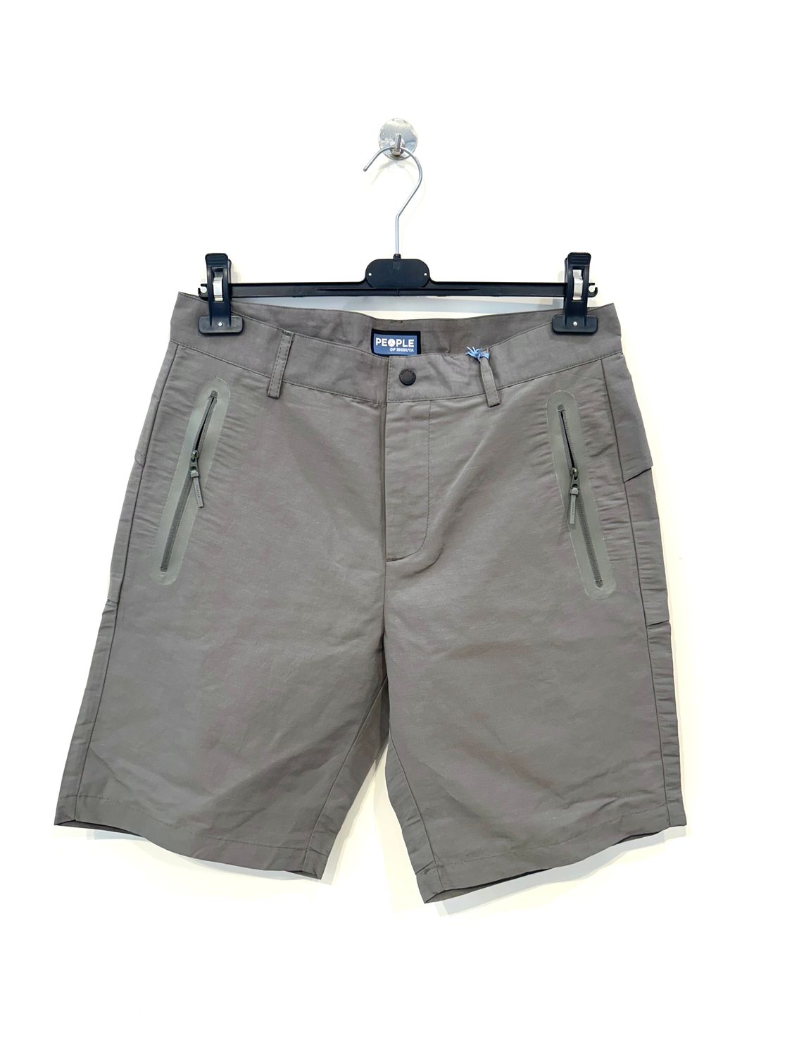 Bermuda in Lino tecnico. Col. Grigio / Verde