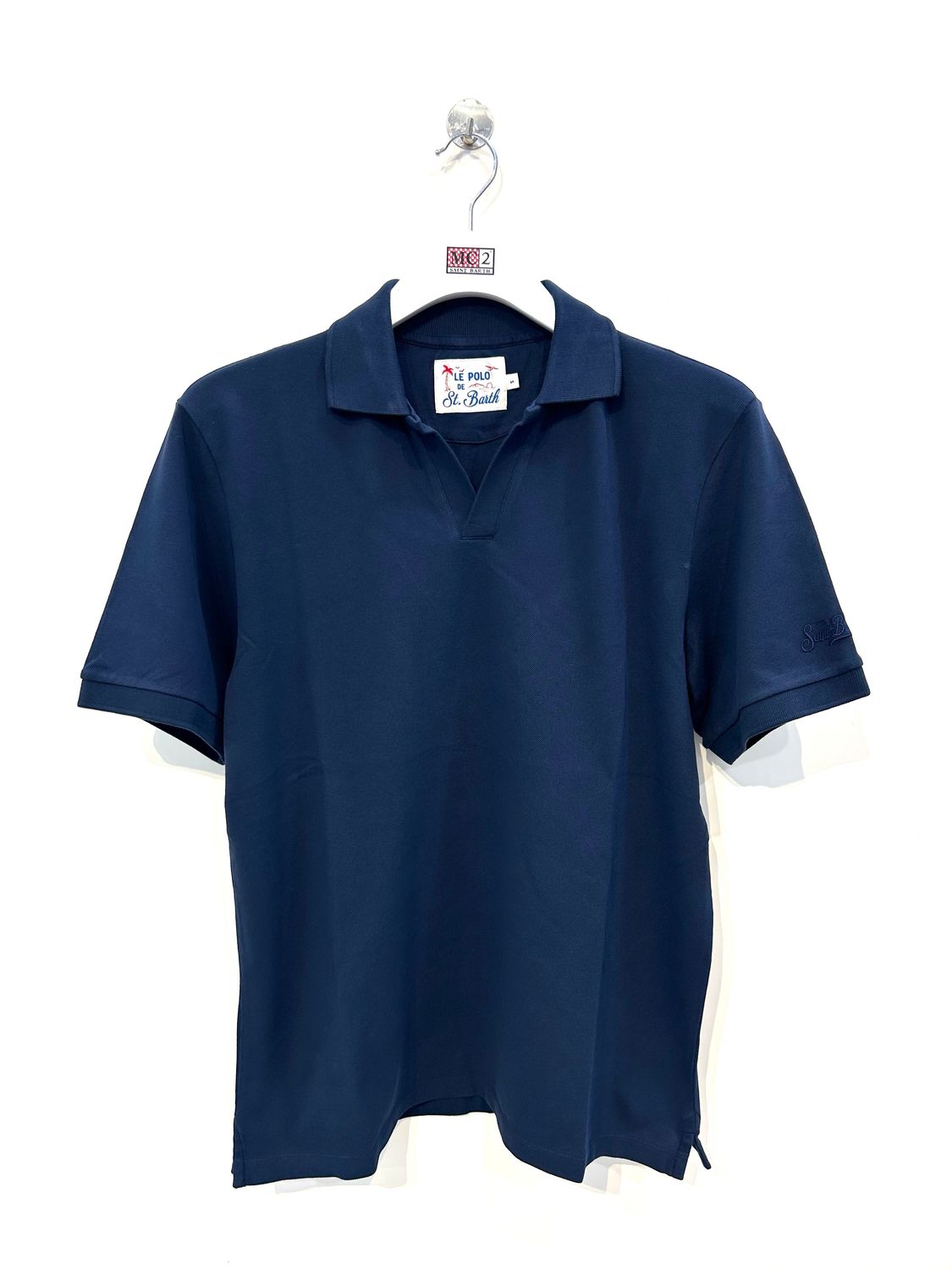 Polo derby in piquet di cotone leggero. Col. Blu navy