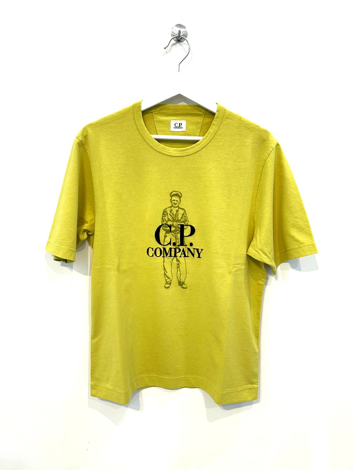 Tshirt in cotone logo iconico frontale ricamato. Col. Acido