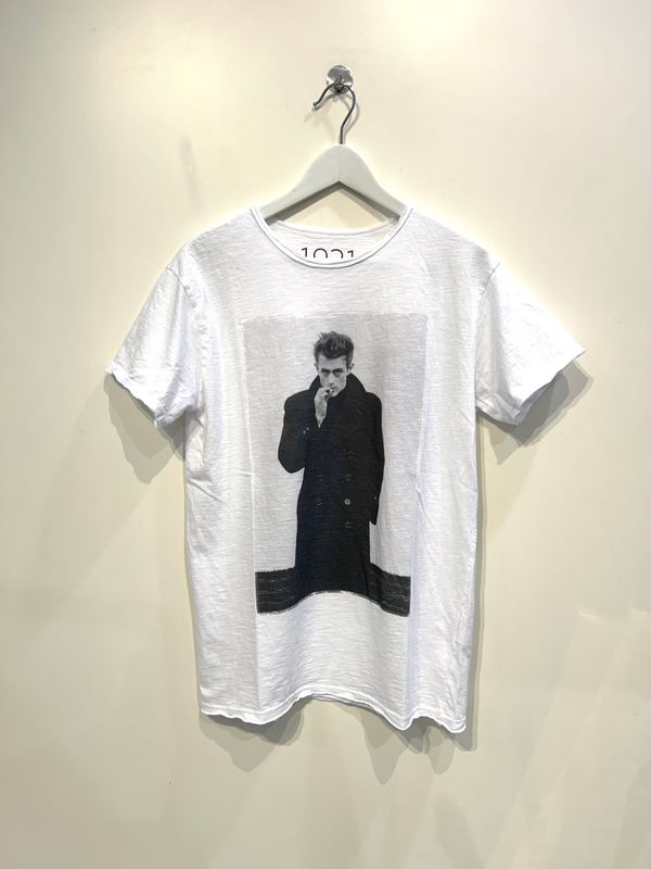 Tshirt in cotone stampa James. Col. Bianco