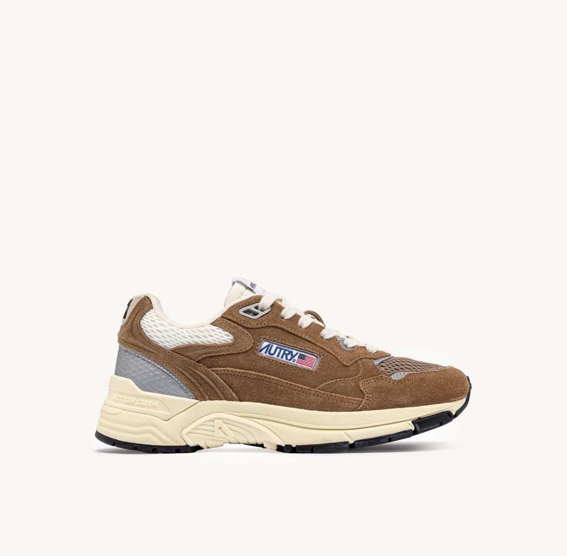 Sneaker running Autry in mesh e suede . Col. Caramello