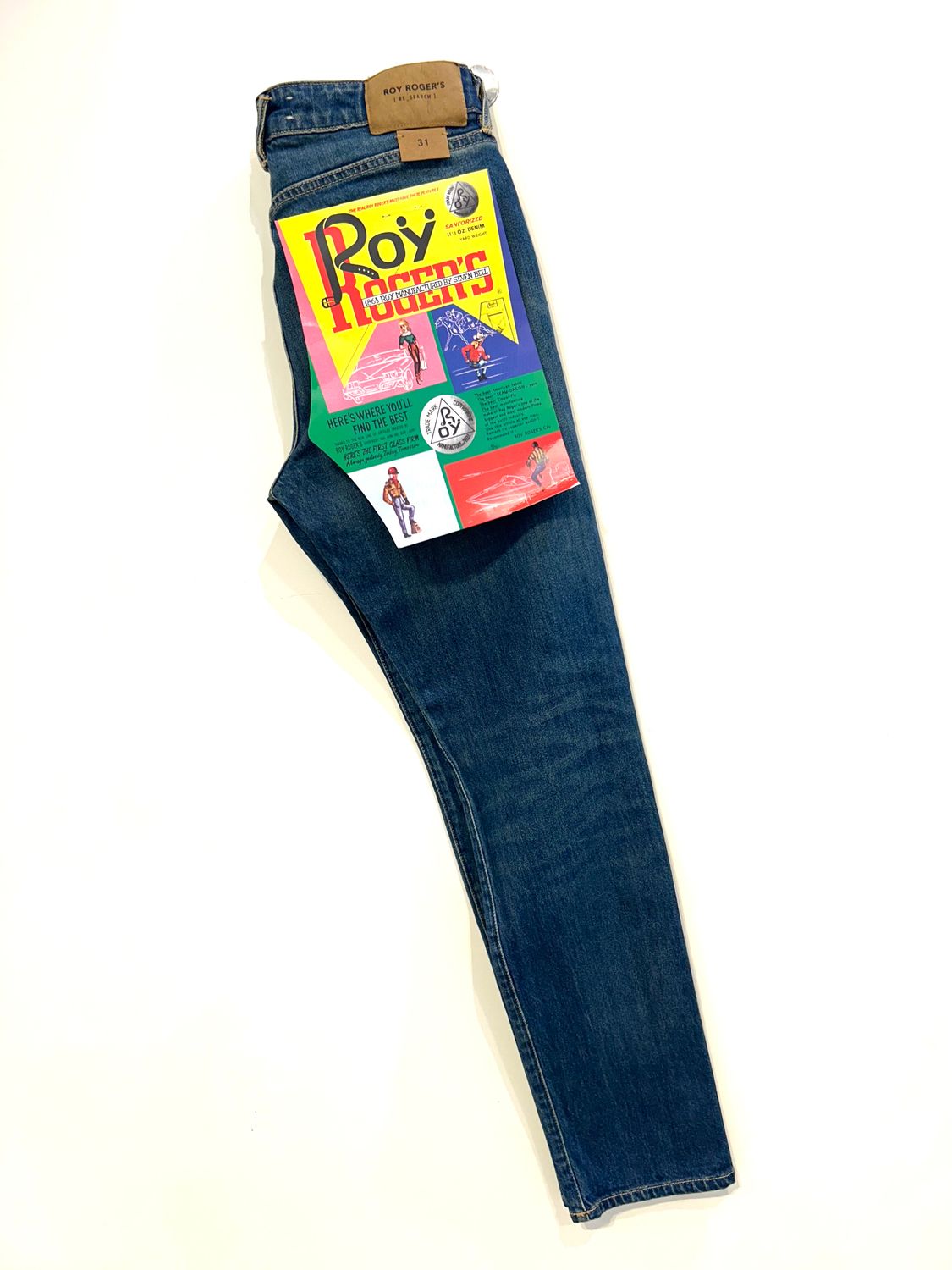 Jeans Research archivio tela elasticizzata supervintage, regular fit. Col. Bleu medio