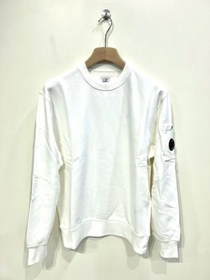 Felpa girocollo fleece garzata e smerigliata. Col. Bianco