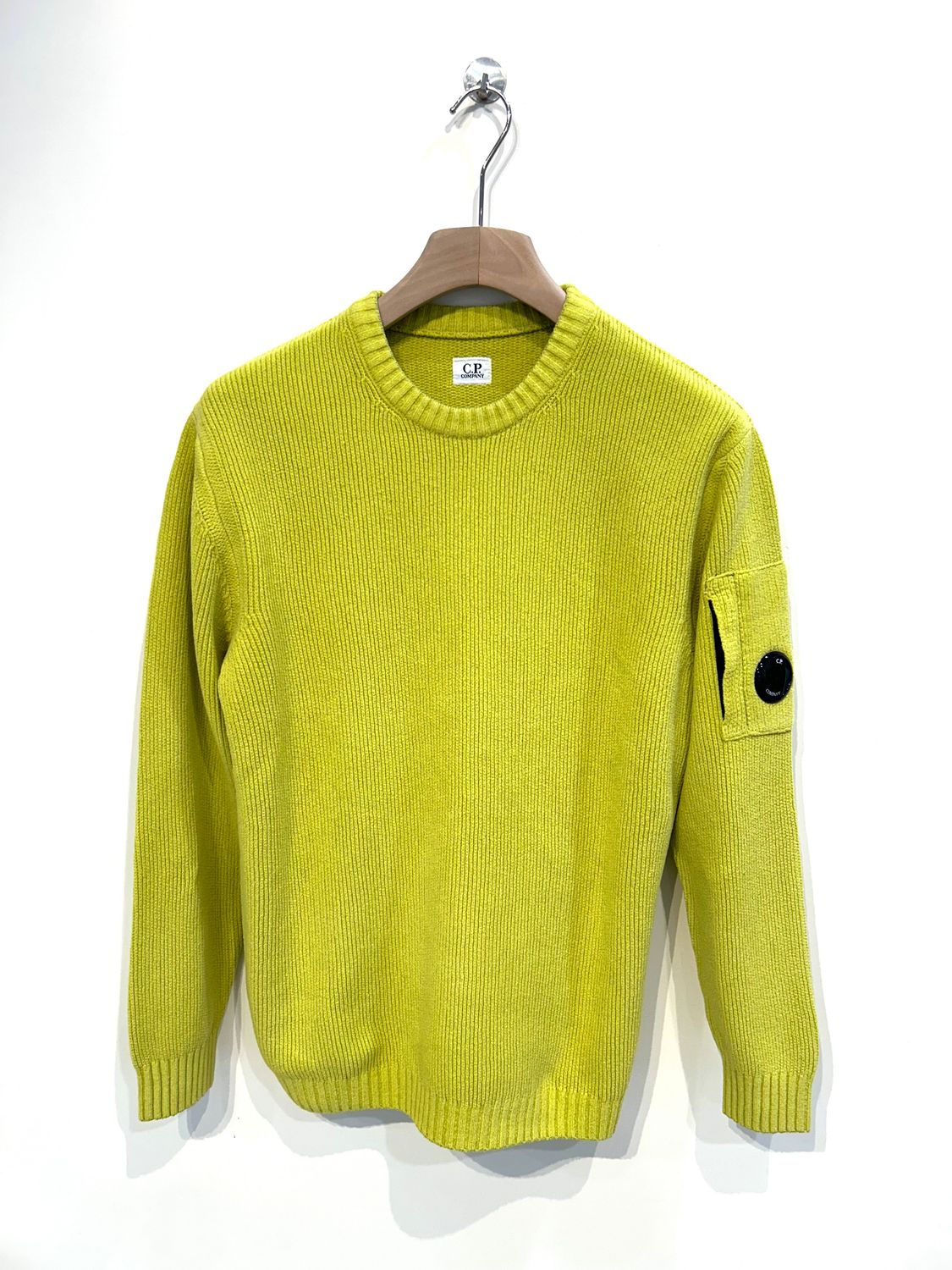Maglia girocollo in cotone di ciniglia. Col. Lime