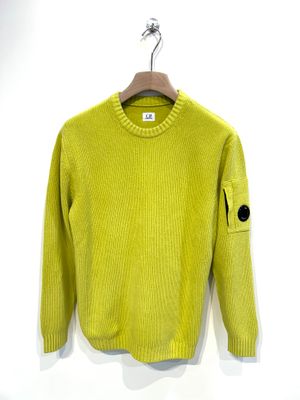 Maglia girocollo in cotone di ciniglia. Col. Lime