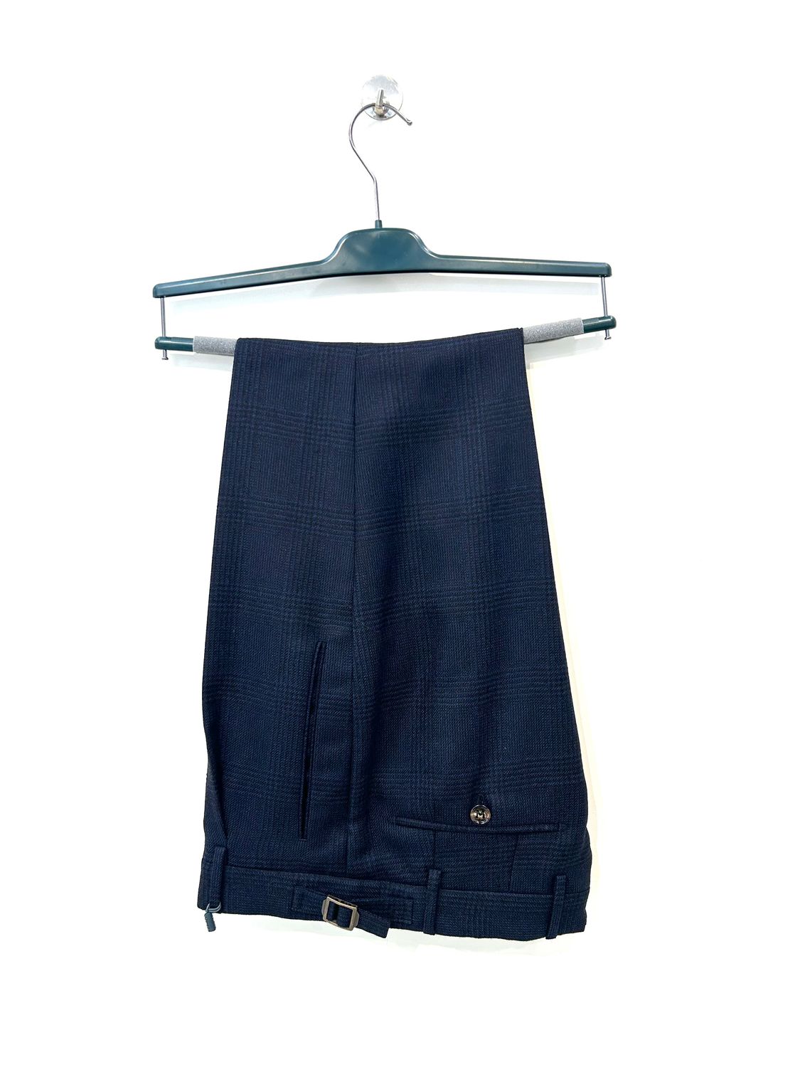 Pantalone in galles in pura lana con pence e laccetti. Col. Blu Notte