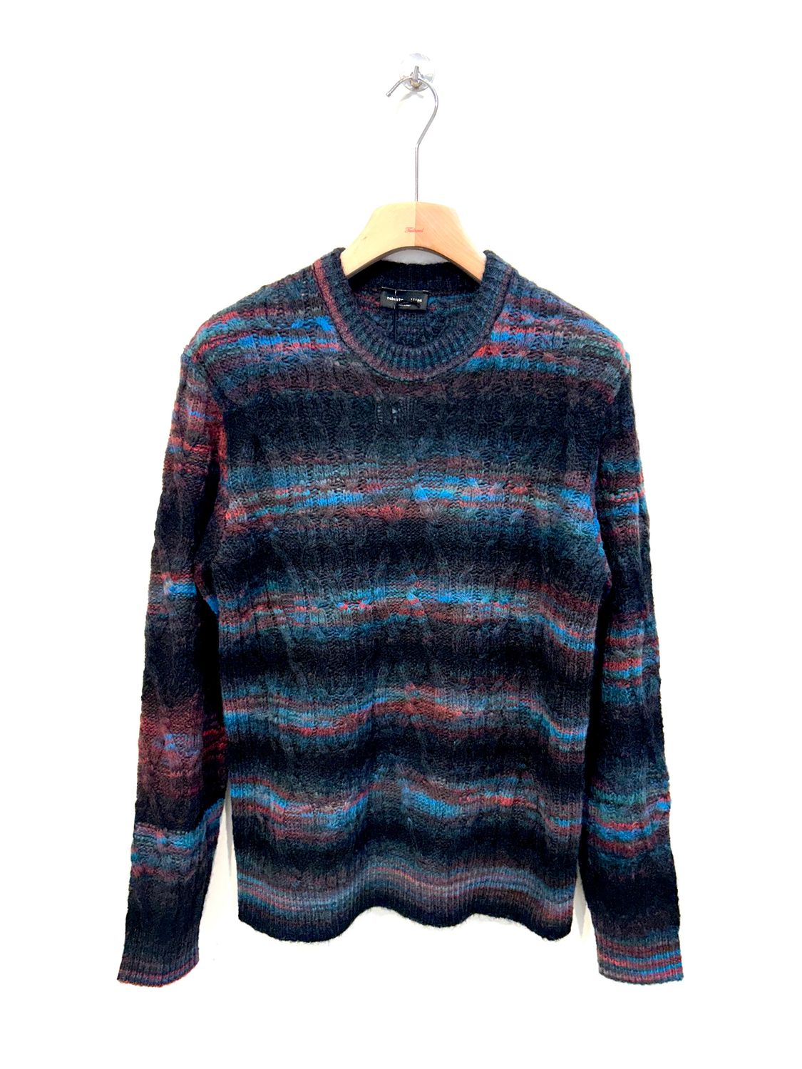 Maglia girocollo treccia in lana e alpaca. Col. Fantasia
