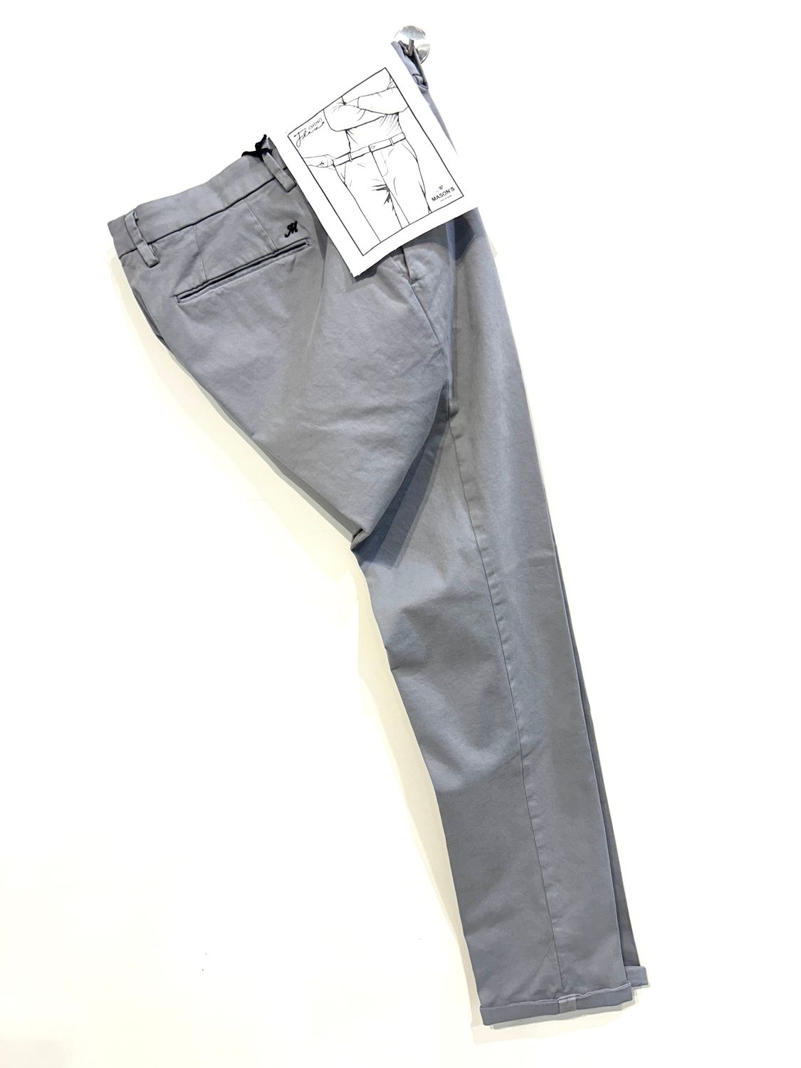 Pantalone cotone ed elastan, vita flex. Col. Calce